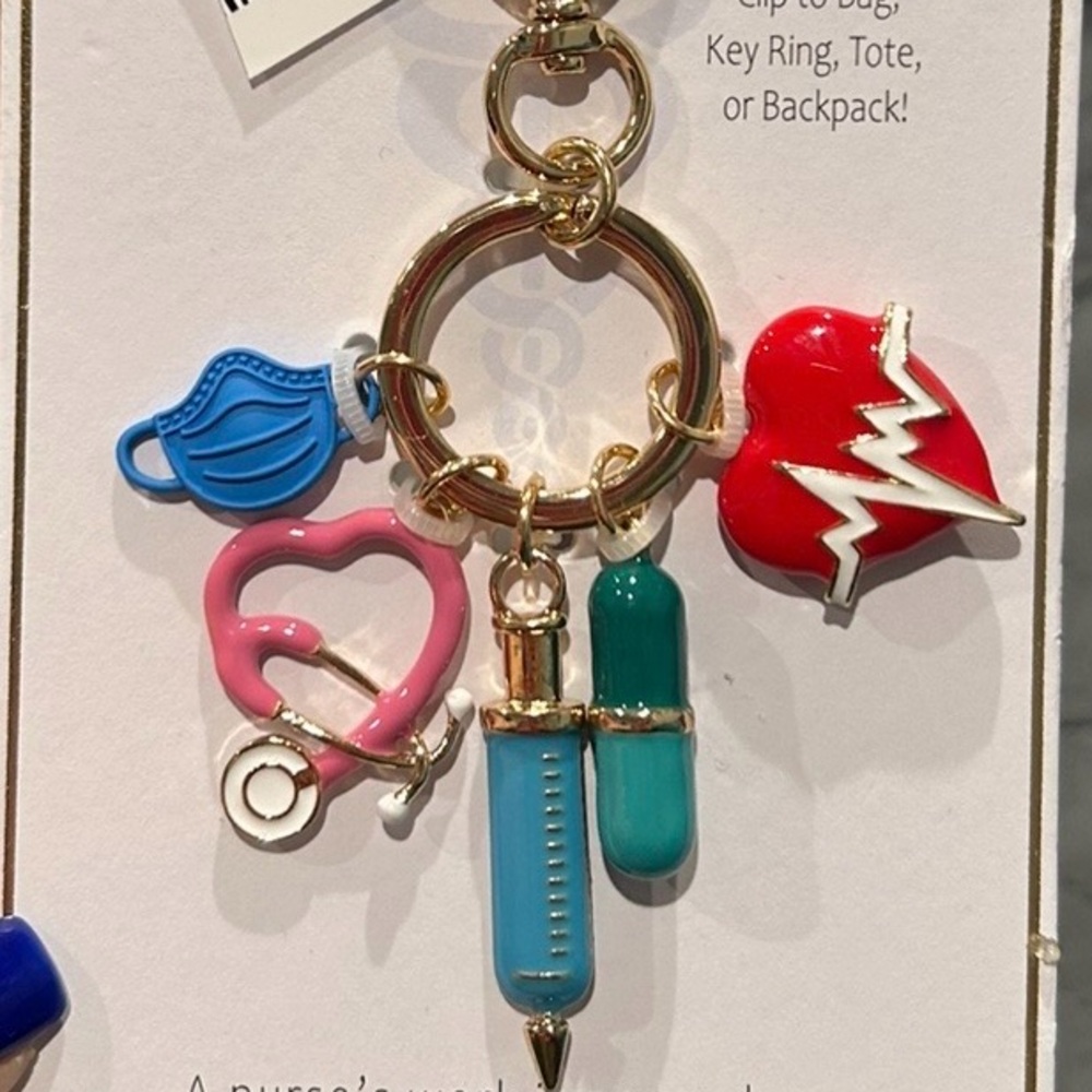 Multicolor Nurse Charm Key Holder / Purse Charm
